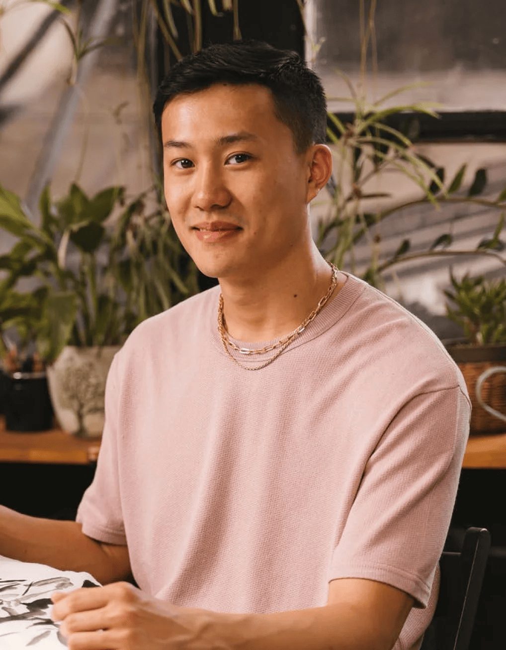 Asian man in about us page